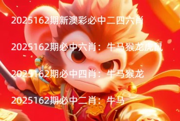 2025162期新澳彩必中二四六肖